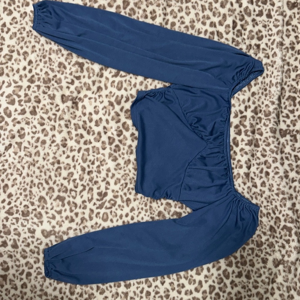 Royal Blue blouse crop